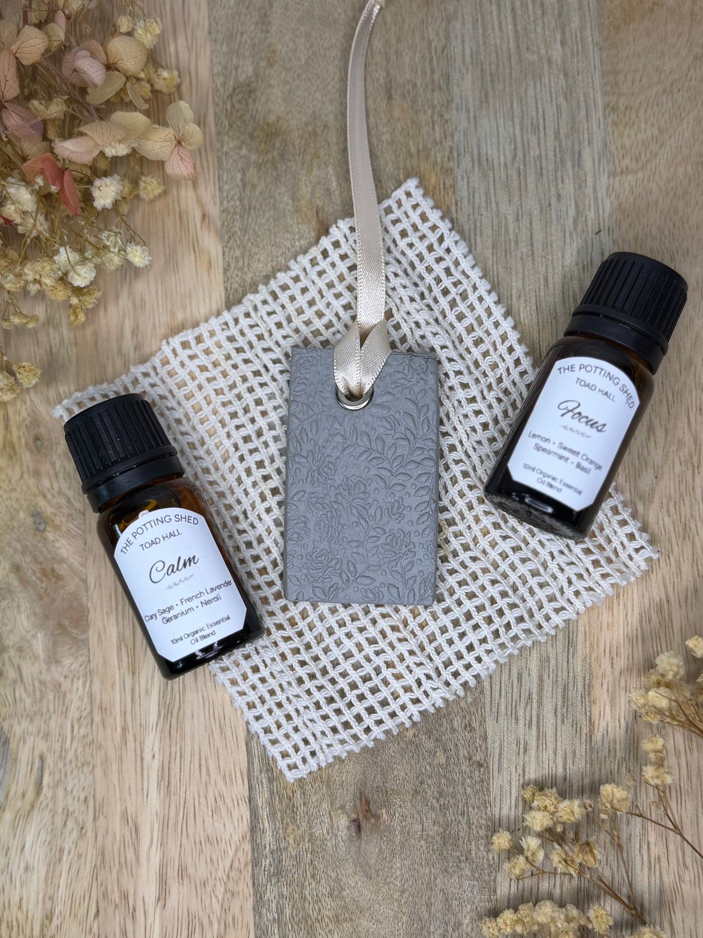Handmade Clay Essential Oil Diffuser - Light Grey