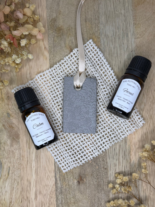 Handmade Clay Essential Oil Diffuser - Light Grey