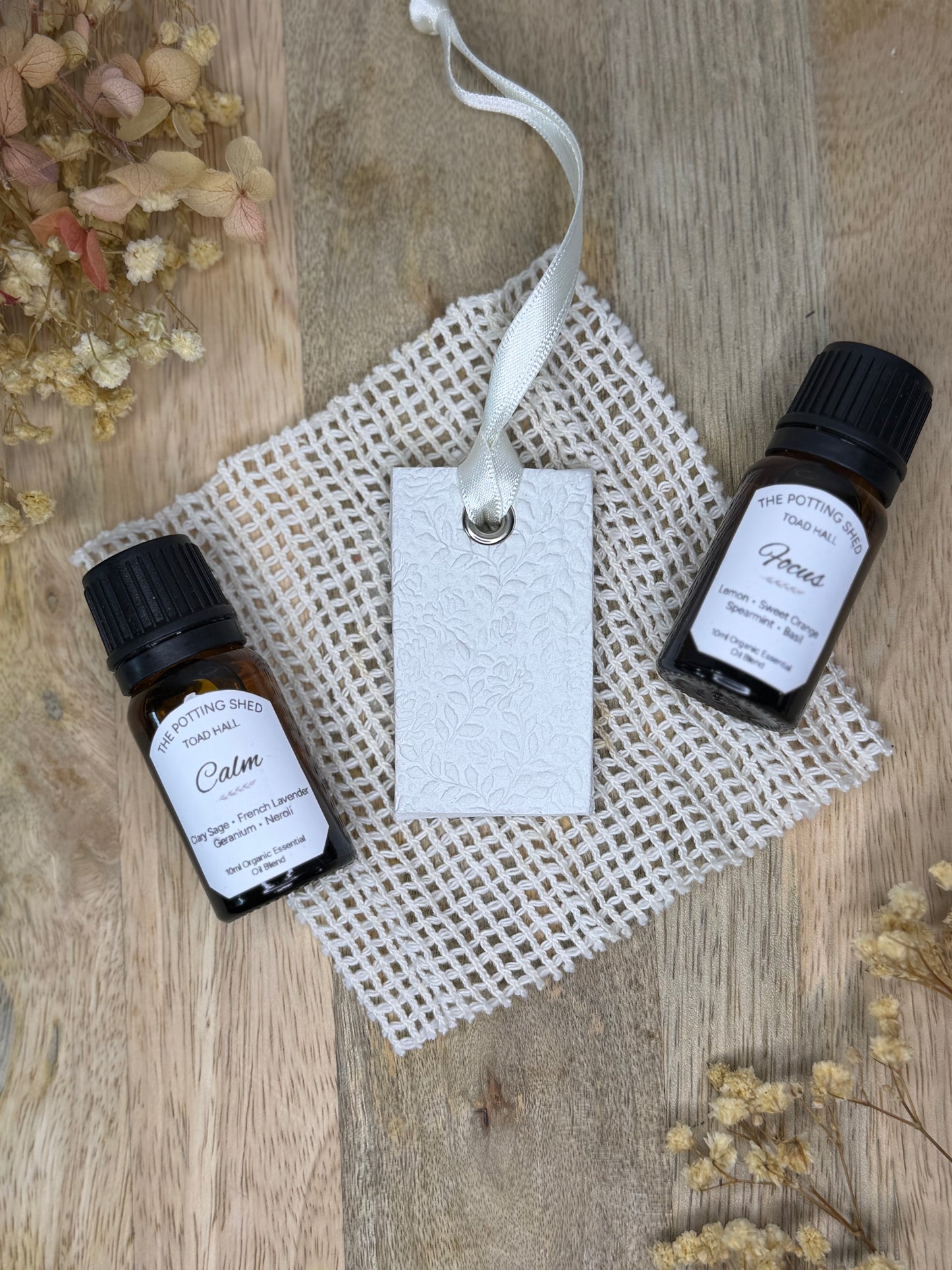 Handmade Clay Essential Oil Diffuser - White