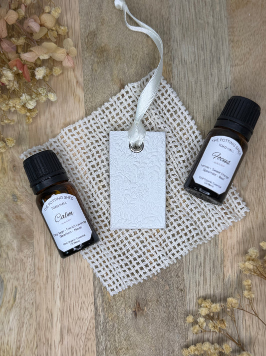 Handmade Clay Essential Oil Diffuser - White