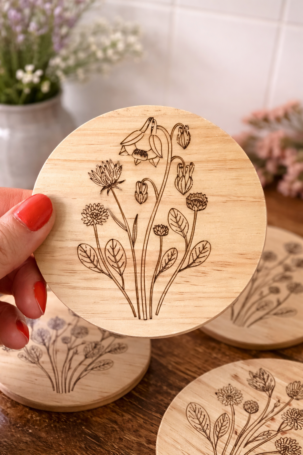 Engraved Wooden Coaster