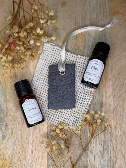 Handmade Clay Essential Oil Diffuser - Dark Grey